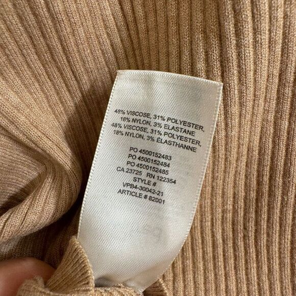 Wilfred Aritzia Reso Cropped Ribbed Crew Tan Sweater Tank Medium - Picture 4 of 5